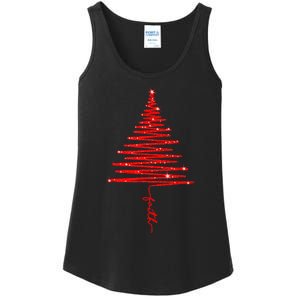 Red Sparkling Faith Christmas Tree Ladies Essential Tank