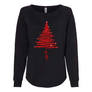 Red Sparkling Faith Christmas Tree Womens California Wash Sweatshirt