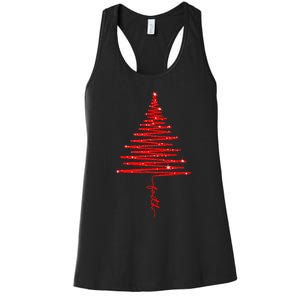 Red Sparkling Faith Christmas Tree Women's Racerback Tank