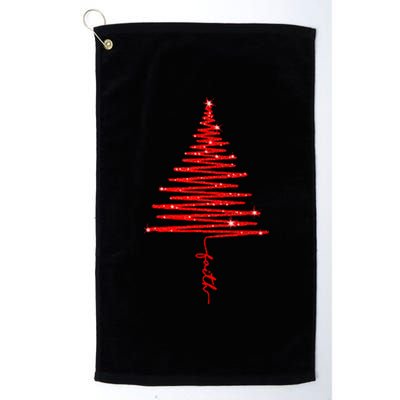 Red Sparkling Faith Christmas Tree Platinum Collection Golf Towel