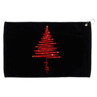 Red Sparkling Faith Christmas Tree Grommeted Golf Towel