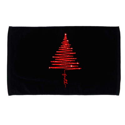 Red Sparkling Faith Christmas Tree Microfiber Hand Towel