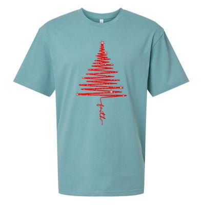 Red Sparkling Faith Christmas Tree Sueded Cloud Jersey T-Shirt