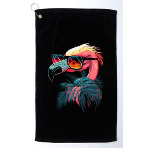 Retro Sunglasses Flamingo Funny Flamingo Platinum Collection Golf Towel