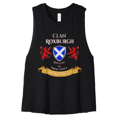 Roxburgh Scottish Family Clan Middle Ages Mischief Tank Top Women's Racerback Cropped Tank