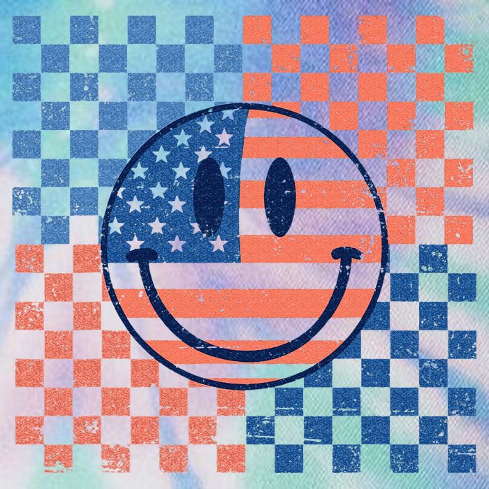 Retro Smiley Face American Flag 4th Of July Patriotic Legacy Tie Dye Trucker Hat
