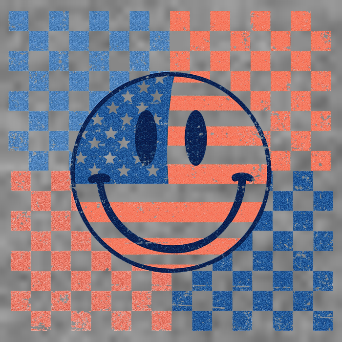 Retro Smiley Face American Flag 4th Of July Patriotic Tall Sweatshirt