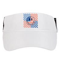 Retro Smiley Face American Flag 4th Of July Patriotic Adult Drive Performance Visor