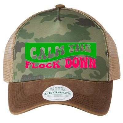 Retro Sassy Flamingo , Calm The Fl Legacy Tie Dye Trucker Hat