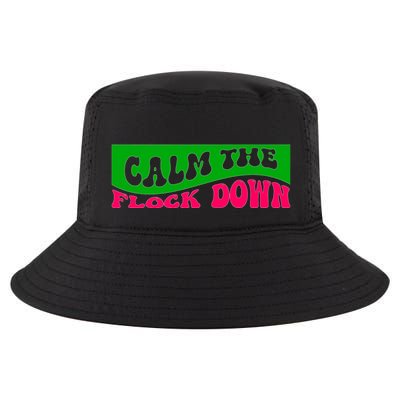 Retro Sassy Flamingo , Calm The Fl Cool Comfort Performance Bucket Hat
