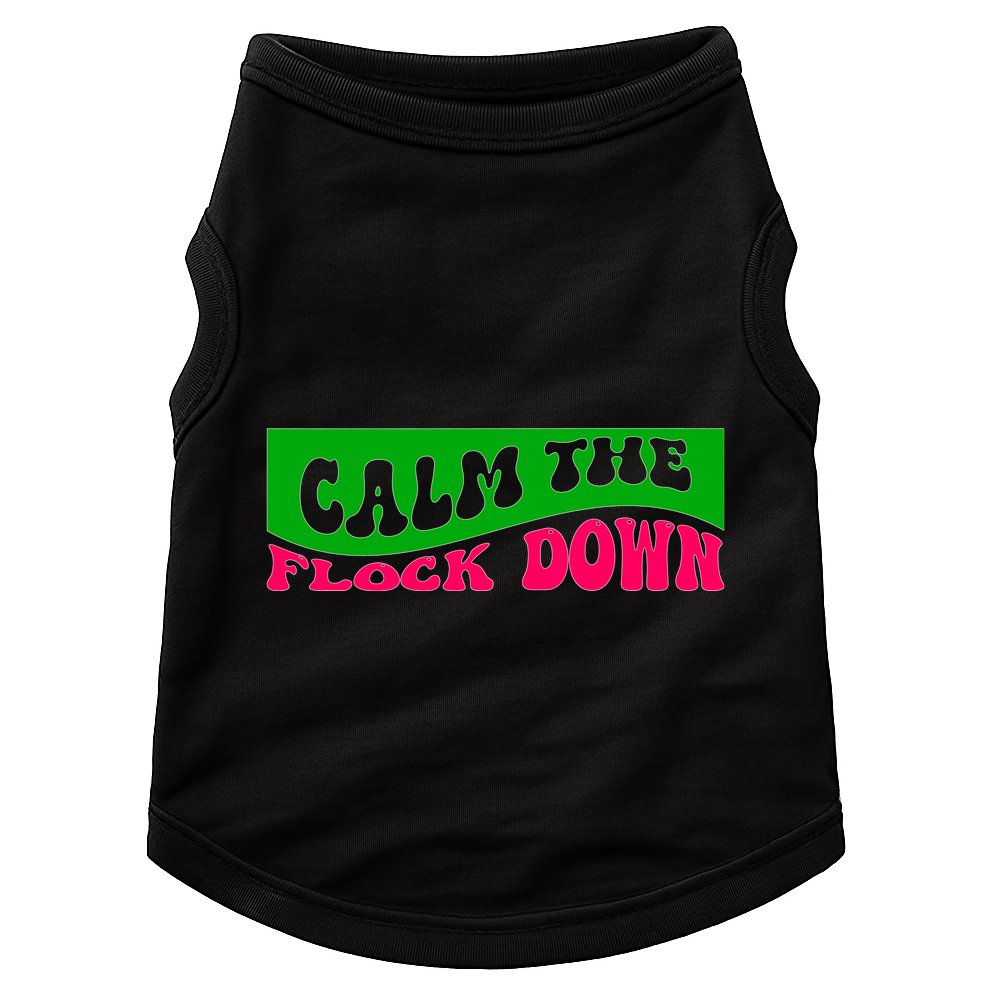 Retro Sassy Flamingo , Calm The Fl Doggie Tank