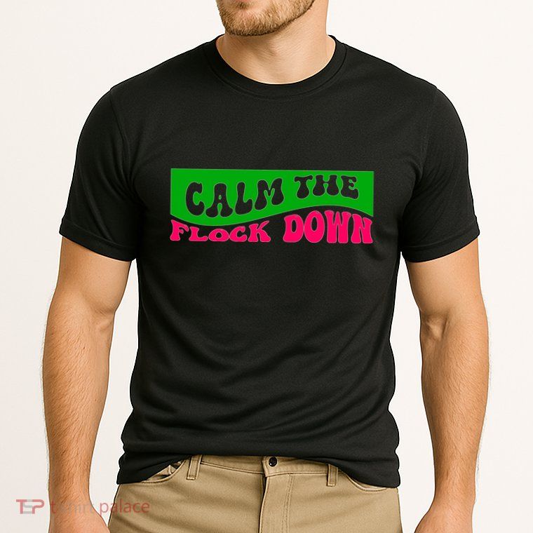Retro Sassy Flamingo , Calm The Fl Performance Shirt