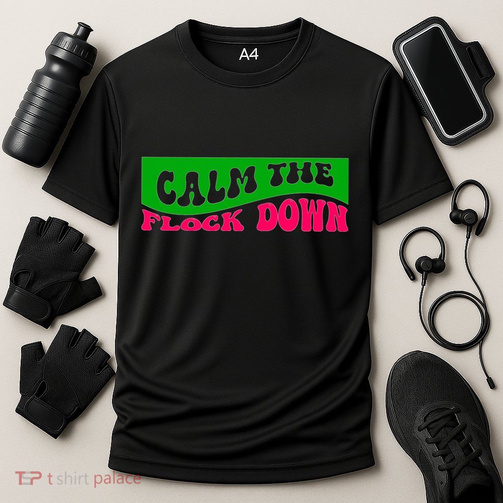Retro Sassy Flamingo , Calm The Fl Performance Shirt