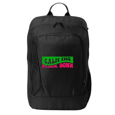 Retro Sassy Flamingo , Calm The Fl City Backpack