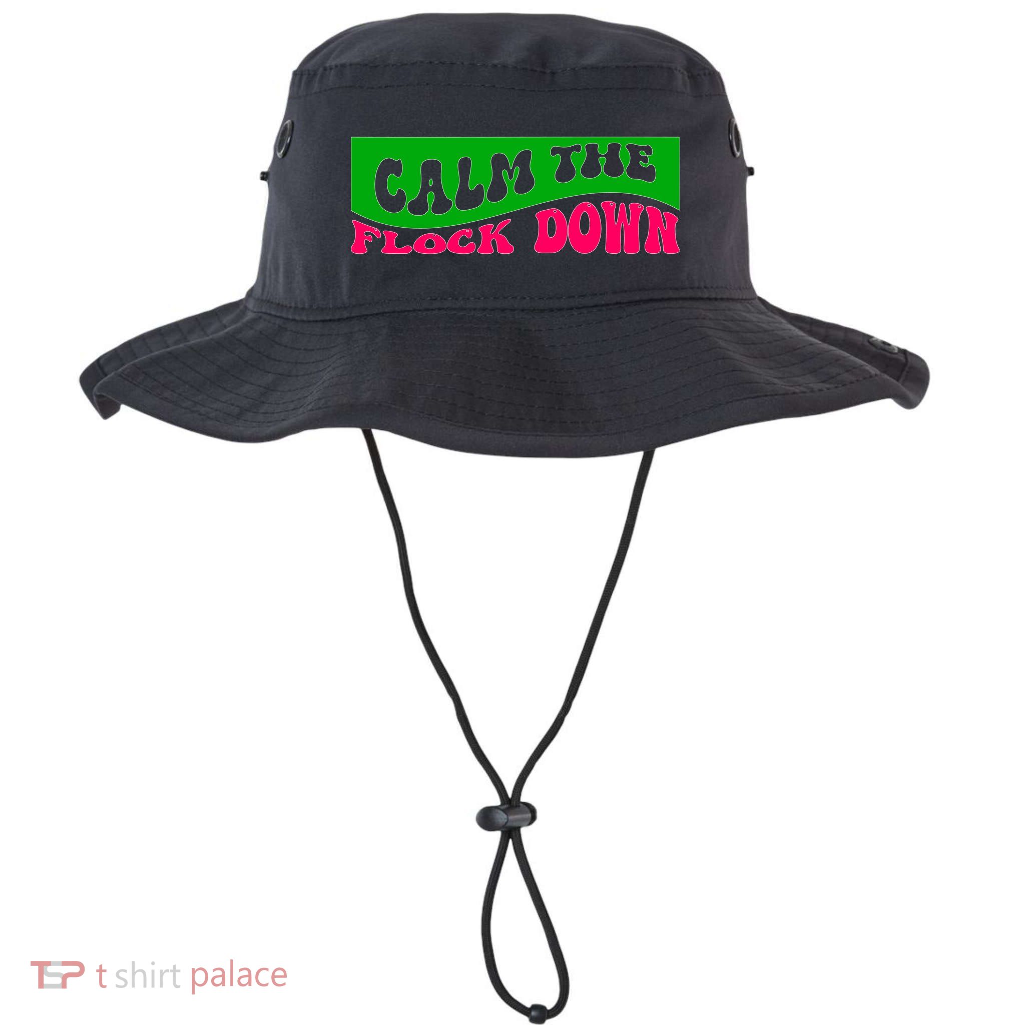 Retro Sassy Flamingo , Calm The Fl Bucket Hat