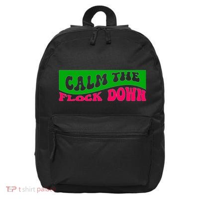 Retro Sassy Flamingo , Calm The Fl 16 in Basic Backpack