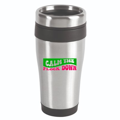 Retro Sassy Flamingo , Calm The Fl 16oz Travel Tumbler