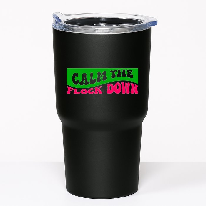 Retro Sassy Flamingo , Calm The Fl Tumbler