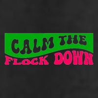 Retro Sassy Flamingo , Calm The Fl Golf Towel