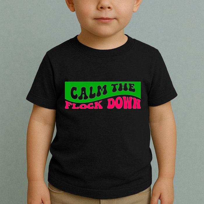 Retro Sassy Flamingo , Calm The Fl Toddler T-Shirt