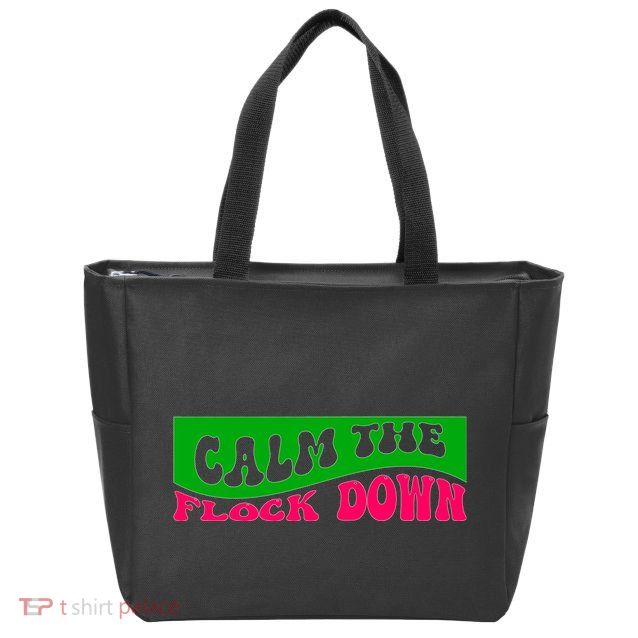 Retro Sassy Flamingo , Calm The Fl Zip Tote Bag