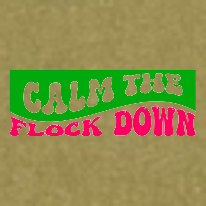 Retro Sassy Flamingo , Calm The Fl Garment-Dyed Women's Muscle Tee