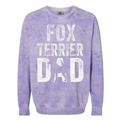 Retro Smooth Fox Terrier Dad Papa Fathers Day Dog Silhouette Colorblast Crewneck Sweatshirt