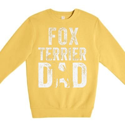 Retro Smooth Fox Terrier Dad Papa Fathers Day Dog Silhouette Premium Crewneck Sweatshirt