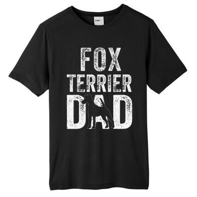 Retro Smooth Fox Terrier Dad Papa Fathers Day Dog Silhouette Tall Fusion ChromaSoft Performance T-Shirt