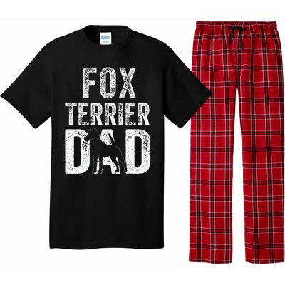 Retro Smooth Fox Terrier Dad Papa Fathers Day Dog Silhouette Pajama Set