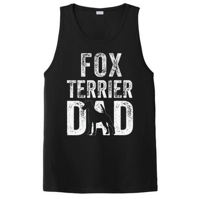 Retro Smooth Fox Terrier Dad Papa Fathers Day Dog Silhouette PosiCharge Competitor Tank