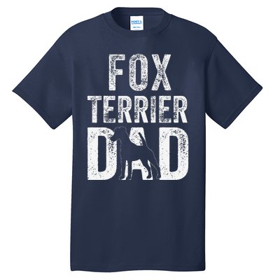 Retro Smooth Fox Terrier Dad Papa Fathers Day Dog Silhouette Tall T-Shirt