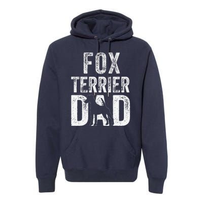 Retro Smooth Fox Terrier Dad Papa Fathers Day Dog Silhouette Premium Hoodie