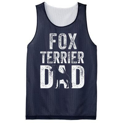 Retro Smooth Fox Terrier Dad Papa Fathers Day Dog Silhouette Mesh Reversible Basketball Jersey Tank