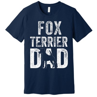 Retro Smooth Fox Terrier Dad Papa Fathers Day Dog Silhouette Premium T-Shirt