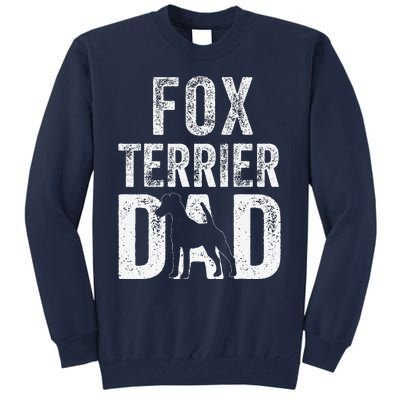 Retro Smooth Fox Terrier Dad Papa Fathers Day Dog Silhouette Tall Sweatshirt