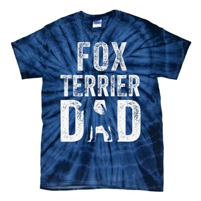 Retro Smooth Fox Terrier Dad Papa Fathers Day Dog Silhouette Tie-Dye T-Shirt