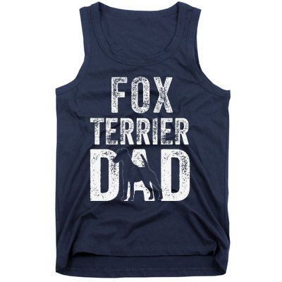 Retro Smooth Fox Terrier Dad Papa Fathers Day Dog Silhouette Tank Top