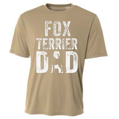 Retro Smooth Fox Terrier Dad Papa Fathers Day Dog Silhouette Cooling Performance Crew T-Shirt