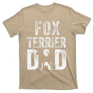 Retro Smooth Fox Terrier Dad Papa Fathers Day Dog Silhouette T-Shirt