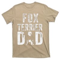 Retro Smooth Fox Terrier Dad Papa Fathers Day Dog Silhouette T-Shirt