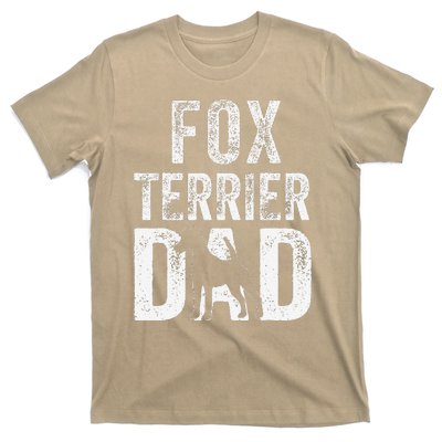 Retro Smooth Fox Terrier Dad Papa Fathers Day Dog Silhouette T-Shirt