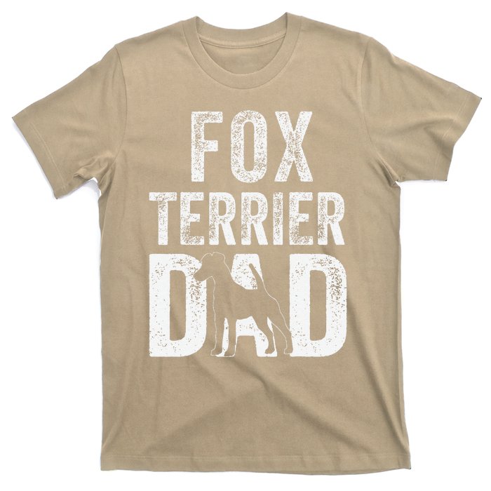 Retro Smooth Fox Terrier Dad Papa Fathers Day Dog Silhouette T-Shirt