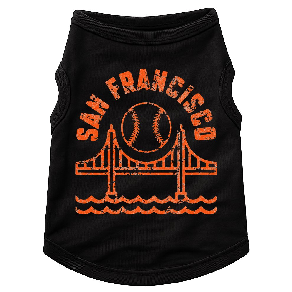 Retro San Francisco Baseball Sunset with Vintage SF Skyline Doggie Tank