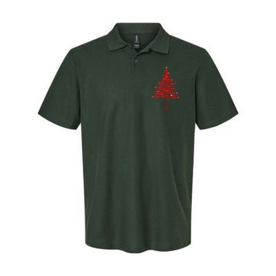 Red Sparkling Faith Christmas Tree Softstyle Adult Sport Polo