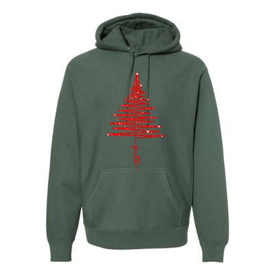 Red Sparkling Faith Christmas Tree Premium Hoodie