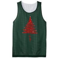 Red Sparkling Faith Christmas Tree Mesh Reversible Basketball Jersey Tank