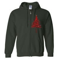 Red Sparkling Faith Christmas Tree Full Zip Hoodie