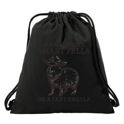 Retro Smart Fella Capybara 90s Funny Capybara Cute Trendy Drawstring Bag