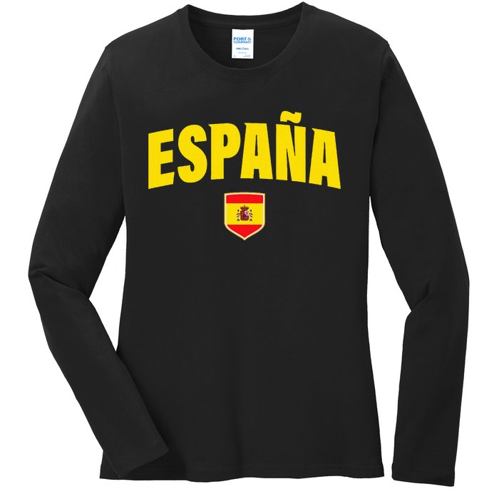 Retro Spanish Flag Spain Vintage EspañA Ladies Long Sleeve Shirt